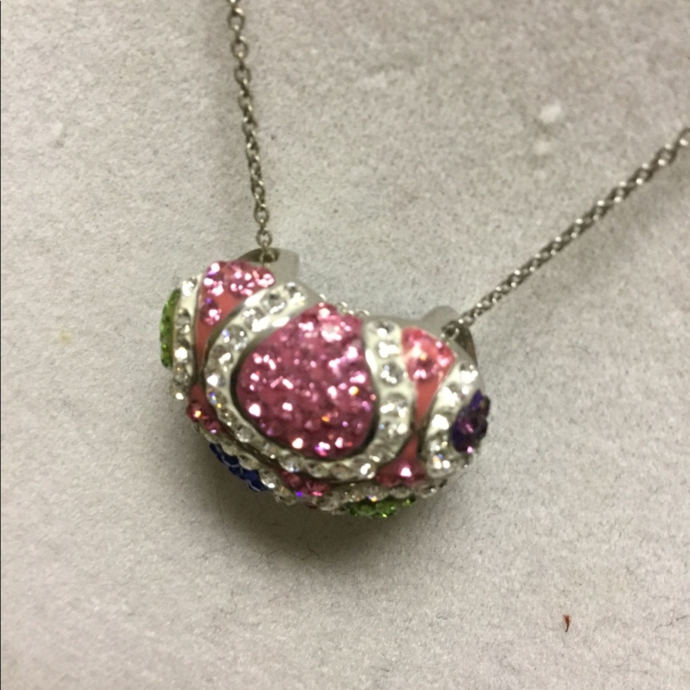 Crystal Heart Multi Color Necklace - Picture 2 of 5